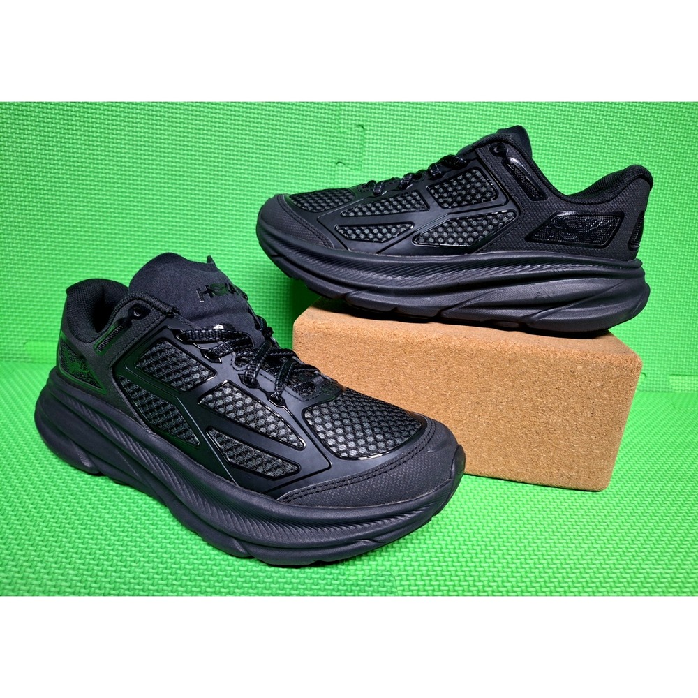 Hoka One One Clifton 9 Black Mesh Running Shoes US Sz 8.5 Women's 1155370-BBNB